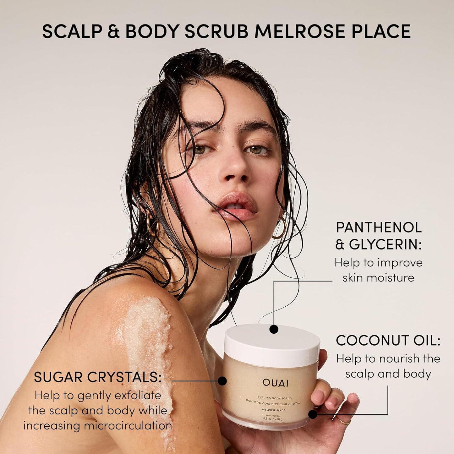 OUAI Hair Care Set - Clarifying Shampoo & Exfoliating Scalp Scrub - Deep Cleansing & Balancing - Hair Care Kit with Detox Shampoo & Travel Size Sugar Scrub for Scalp (2 Count)