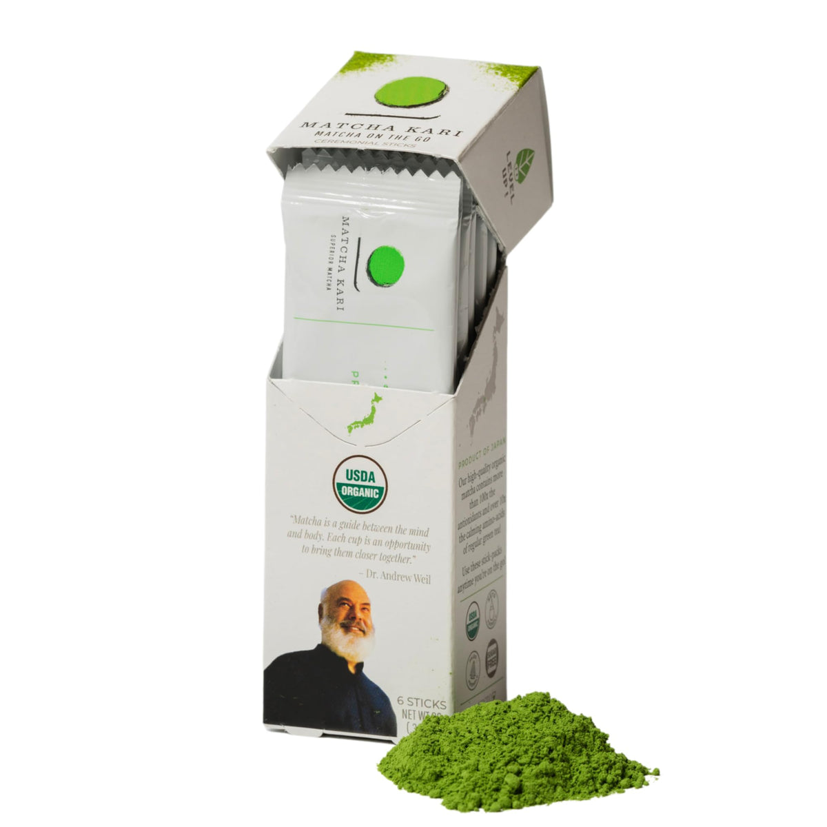 Dr. Weil Matcha Kari Organic Matcha Sticks - Ceremonial Grade - 24 Packets
