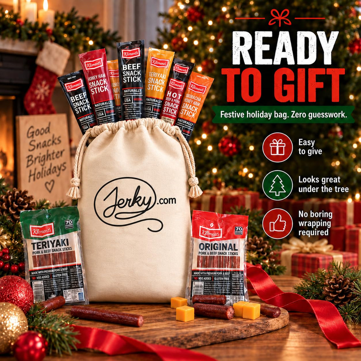 Jerky.com 26pc Meat Sticks Jerky Variety Pack - Beef Jerky Gifts for Men