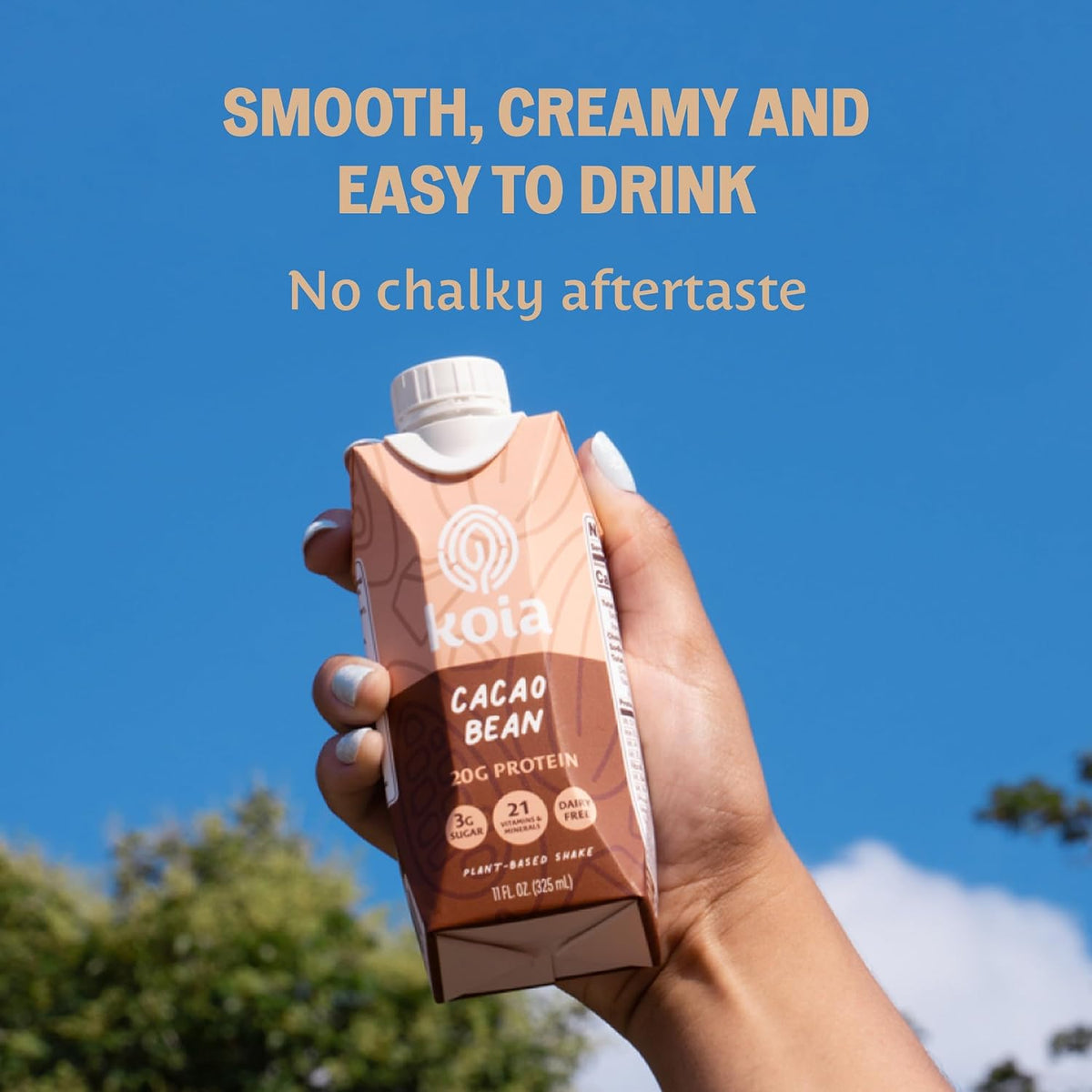 Koia Plant-Based Protein Shake, Cacao Bean, 11 Fl Oz (Pack of 12)