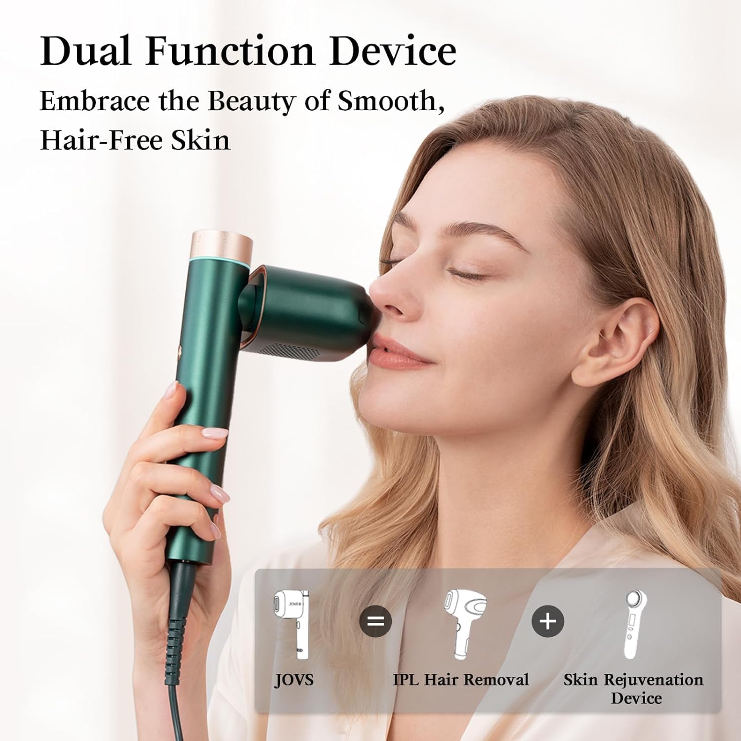 JOVS Laser Hair Removal, IPL Hair Removal for Women and Men, 37°F Painless Sapphire Ice-Cooling Tech, 6 Modes for Whole Body Hair Removal Device, 2 in 1 Skin Rejuvenation, 330° Rotation