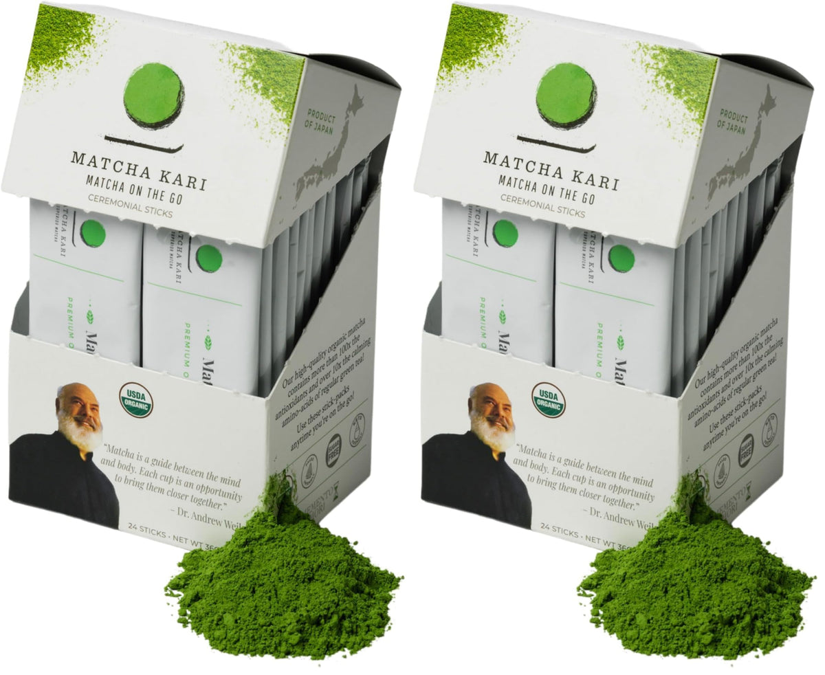 Dr. Weil Matcha Kari Organic Matcha Sticks - Ceremonial Grade - 24 Packets