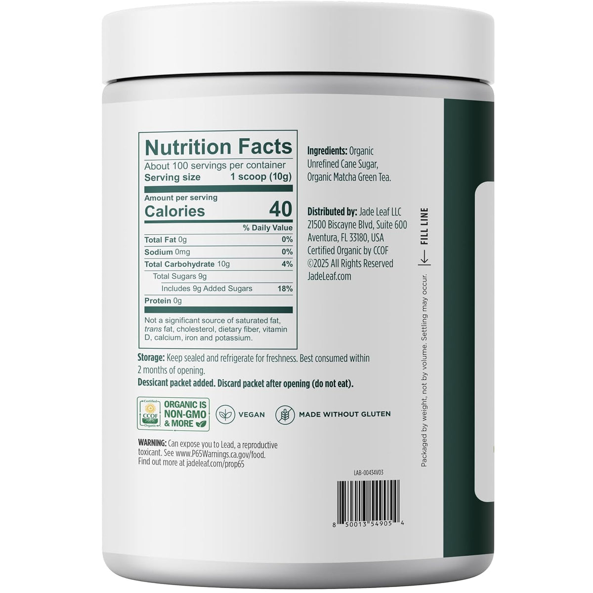 Jade Leaf Matcha Latte Mix, Original, 1000g / 35.3oz
