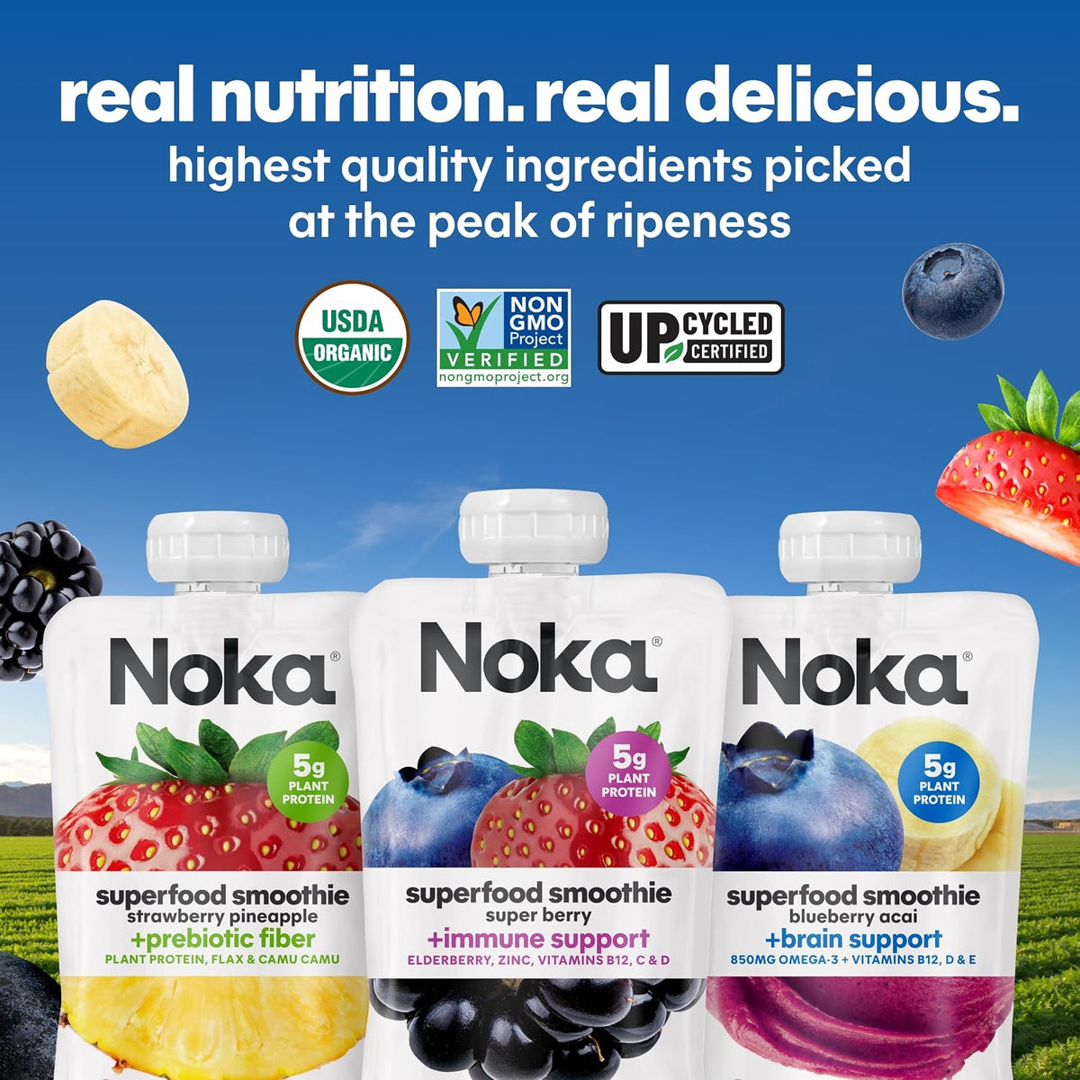 Noka Variety Pack, Strawberry Pineapple, Super Berry, & Berry Acai 24pk