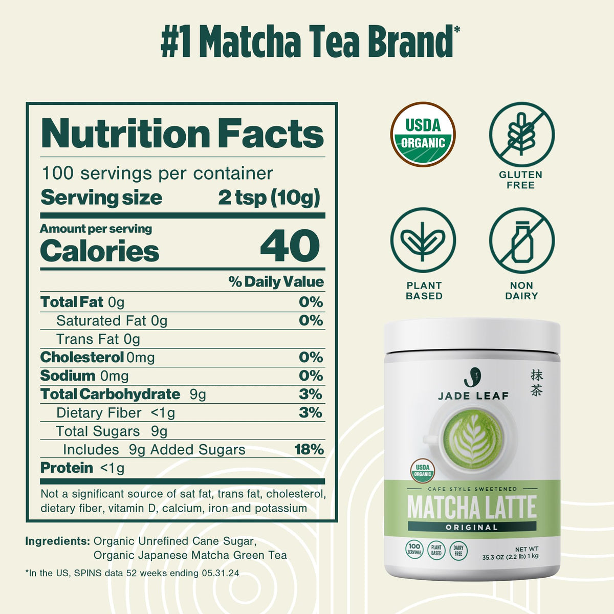Jade Leaf Matcha Latte Mix, Original, 1000g / 35.3oz
